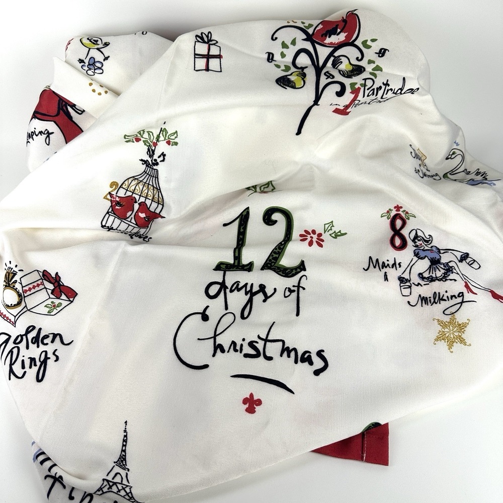Lenox American by design 12 days Christmas shower curtain 70x73" 12 tabs